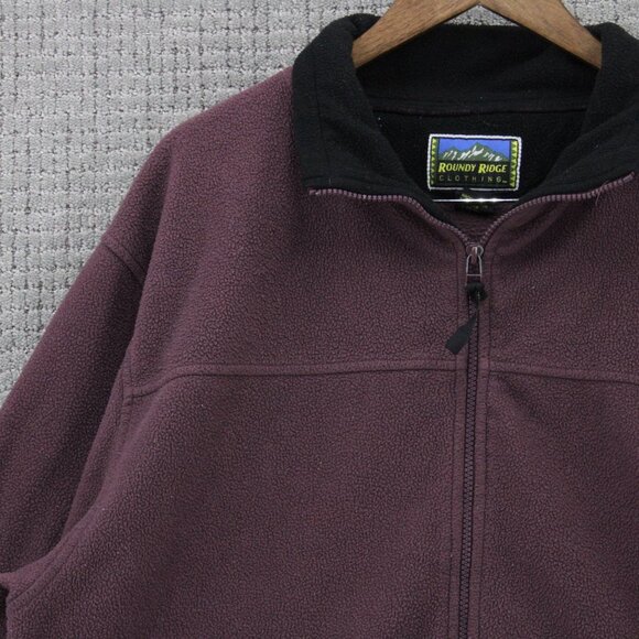 Vintage Roundy Ridge Fleece Jacket XL Men Red Full Zip Long Sleeve Polyester 90s - Picture 4 of 9